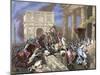 Sack of Rome by the Visigoths Led by Alaric I in 410. Colored Engraving.-Tarker-Mounted Giclee Print