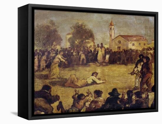 Sack Race, Italy, 19th Century-null-Framed Stretched Canvas