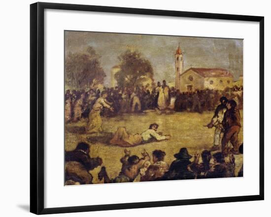 Sack Race, Italy, 19th Century-null-Framed Giclee Print