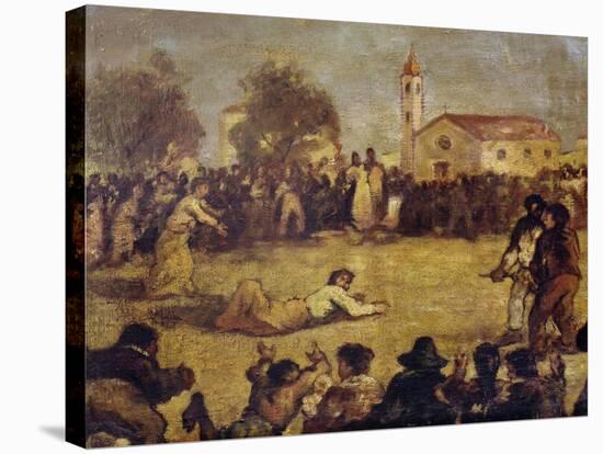 Sack Race, Italy, 19th Century-null-Stretched Canvas