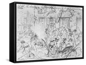 Sacking of Fredericksburg-null-Framed Stretched Canvas