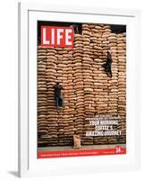 Sacks of Coffee Beans in Colombian Warehouse, January 14, 2005-Livia Corona-Framed Photographic Print