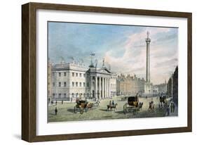 Sackville Street, Dublin, Showing the Post Office and Nelson's Column-Samuel Frederick Brocas-Framed Giclee Print