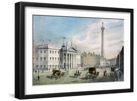 Sackville Street, Dublin, Showing the Post Office and Nelson's Column-Samuel Frederick Brocas-Framed Giclee Print