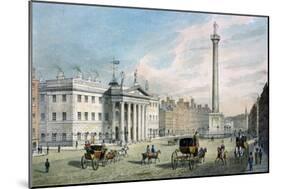 Sackville Street, Dublin, Showing the Post Office and Nelson's Column-Samuel Frederick Brocas-Mounted Giclee Print