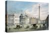 Sackville Street, Dublin, Showing the Post Office and Nelson's Column-Samuel Frederick Brocas-Stretched Canvas