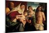 Sacra Conversatione with Ss. Catherine, Sebastian and Holy Family (Oil on Panel)-Sebastiano del Piombo-Mounted Giclee Print