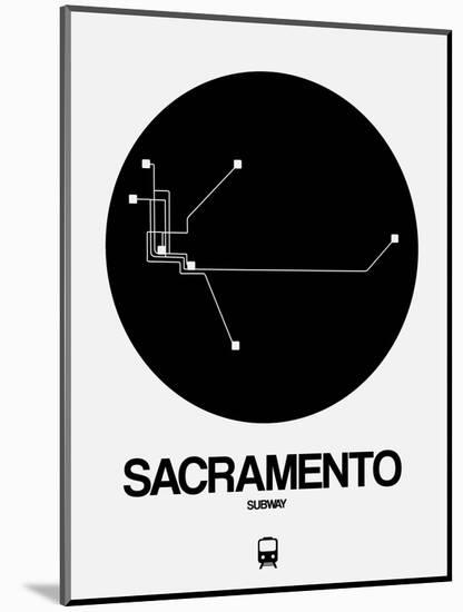 Sacramento Black Subway Map-NaxArt-Mounted Art Print