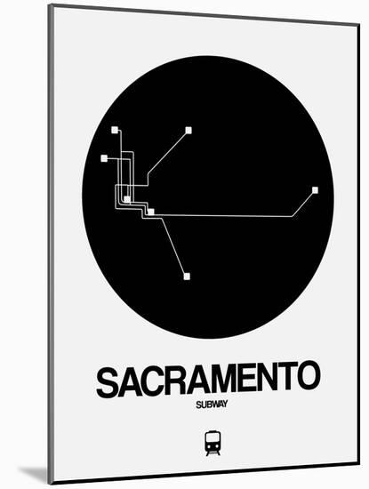 Sacramento Black Subway Map-NaxArt-Mounted Art Print