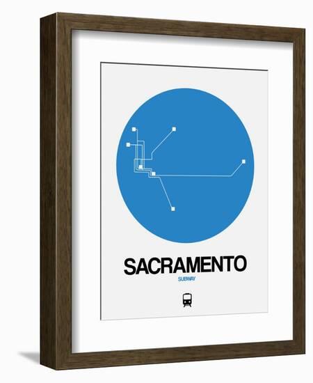 Sacramento Blue Subway Map-NaxArt-Framed Art Print