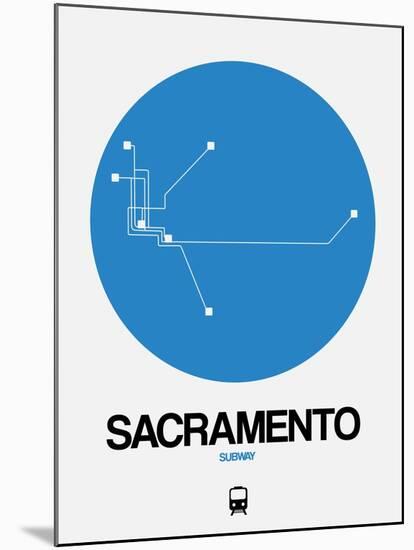 Sacramento Blue Subway Map-NaxArt-Mounted Art Print