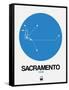 Sacramento Blue Subway Map-NaxArt-Framed Stretched Canvas