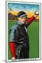 Sacramento, CA, Sacramento Pacific Coast League, Hunt, Baseball Card-Lantern Press-Mounted Art Print