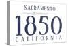 Sacramento, California - Established Date (Blue)-Lantern Press-Stretched Canvas