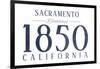 Sacramento, California - Established Date (Blue)-Lantern Press-Framed Art Print