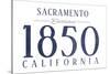 Sacramento, California - Established Date (Blue)-Lantern Press-Stretched Canvas