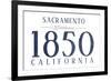 Sacramento, California - Established Date (Blue)-Lantern Press-Framed Art Print