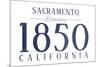 Sacramento, California - Established Date (Blue)-Lantern Press-Mounted Art Print