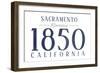 Sacramento, California - Established Date (Blue)-Lantern Press-Framed Art Print