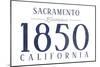 Sacramento, California - Established Date (Blue)-Lantern Press-Mounted Art Print