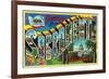 Sacramento, California - Large Letter Scenes-Lantern Press-Framed Art Print