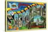 Sacramento, California - Large Letter Scenes-Lantern Press-Stretched Canvas