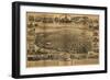 Sacramento, California - Panoramic Map No. 2-Lantern Press-Framed Art Print