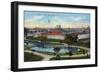 Sacramento, California - Panoramic View of Sutter's Fort-Lantern Press-Framed Art Print