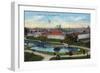 Sacramento, California - Panoramic View of Sutter's Fort-Lantern Press-Framed Art Print