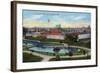 Sacramento, California - Panoramic View of Sutter's Fort-Lantern Press-Framed Art Print