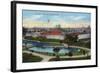 Sacramento, California - Panoramic View of Sutter's Fort-Lantern Press-Framed Art Print