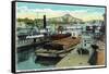 Sacramento, California - Sacramento River Shipping Scene-Lantern Press-Framed Stretched Canvas