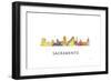 Sacramento California Skyline-Marlene Watson-Framed Giclee Print