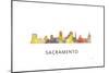 Sacramento California Skyline-Marlene Watson-Mounted Giclee Print