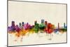 Sacramento California Skyline-Michael Tompsett-Mounted Art Print