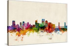 Sacramento California Skyline-Michael Tompsett-Stretched Canvas