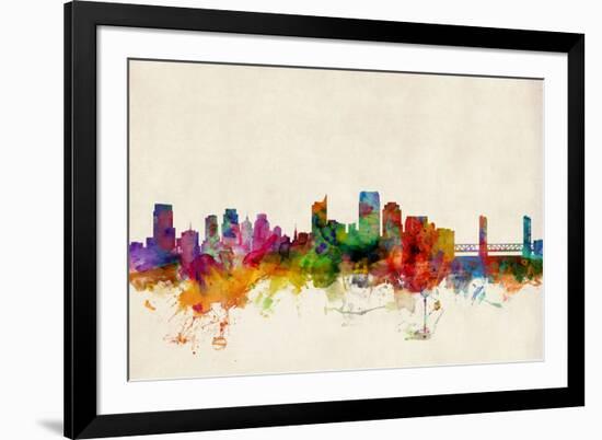 Sacramento California Skyline-Michael Tompsett-Framed Art Print