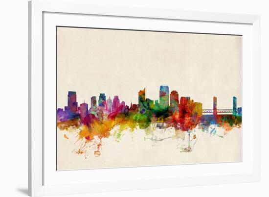 Sacramento California Skyline-Michael Tompsett-Framed Art Print