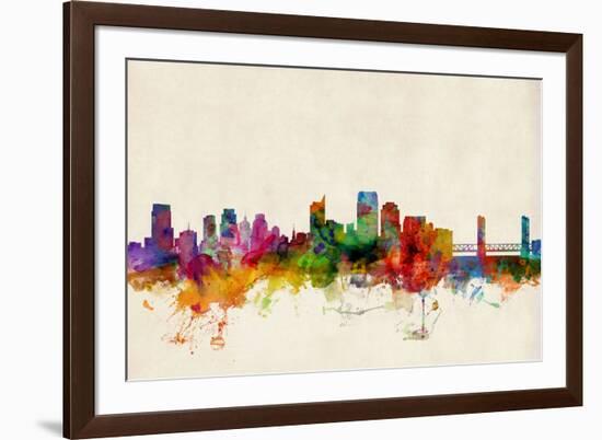 Sacramento California Skyline-Michael Tompsett-Framed Art Print