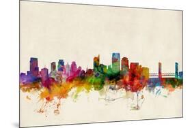 Sacramento California Skyline-Michael Tompsett-Mounted Art Print