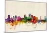 Sacramento California Skyline-Michael Tompsett-Mounted Art Print