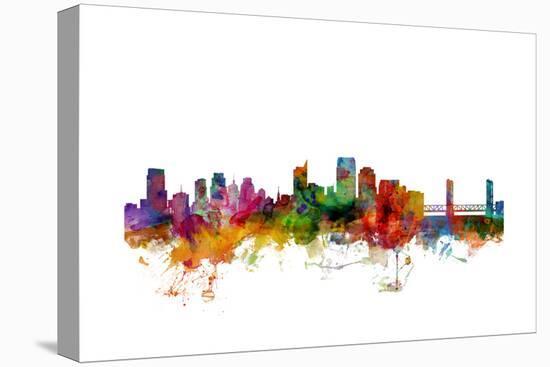 Sacramento California Skyline-Michael Tompsett-Stretched Canvas
