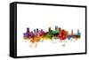 Sacramento California Skyline-Michael Tompsett-Framed Stretched Canvas