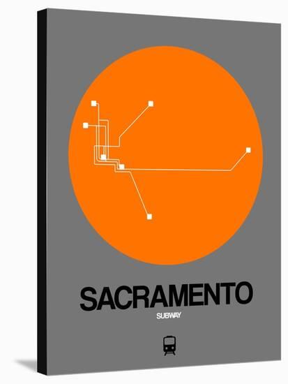 Sacramento Orange Subway Map-NaxArt-Stretched Canvas