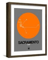 Sacramento Orange Subway Map-NaxArt-Framed Art Print