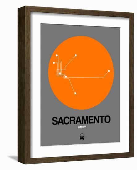 Sacramento Orange Subway Map-NaxArt-Framed Art Print