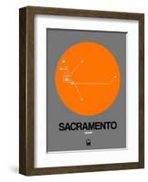 Sacramento Orange Subway Map-NaxArt-Framed Art Print