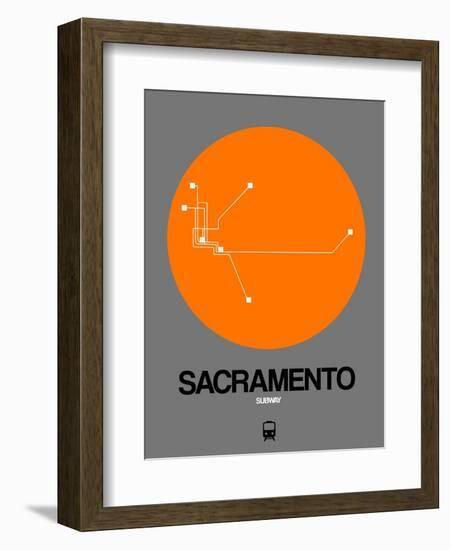 Sacramento Orange Subway Map-NaxArt-Framed Art Print