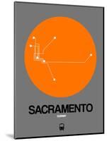 Sacramento Orange Subway Map-NaxArt-Mounted Art Print