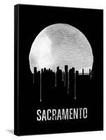 Sacramento Skyline Black-null-Framed Stretched Canvas